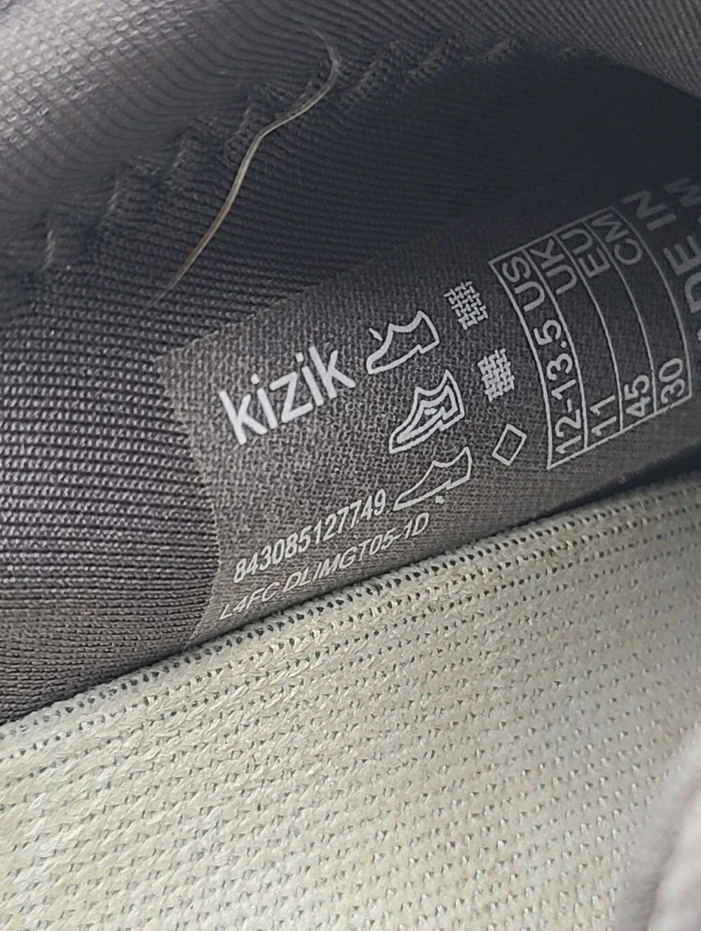 B42 Kizik Lima Mens Size 12 Wide Gray Black Athletic Running Shoe